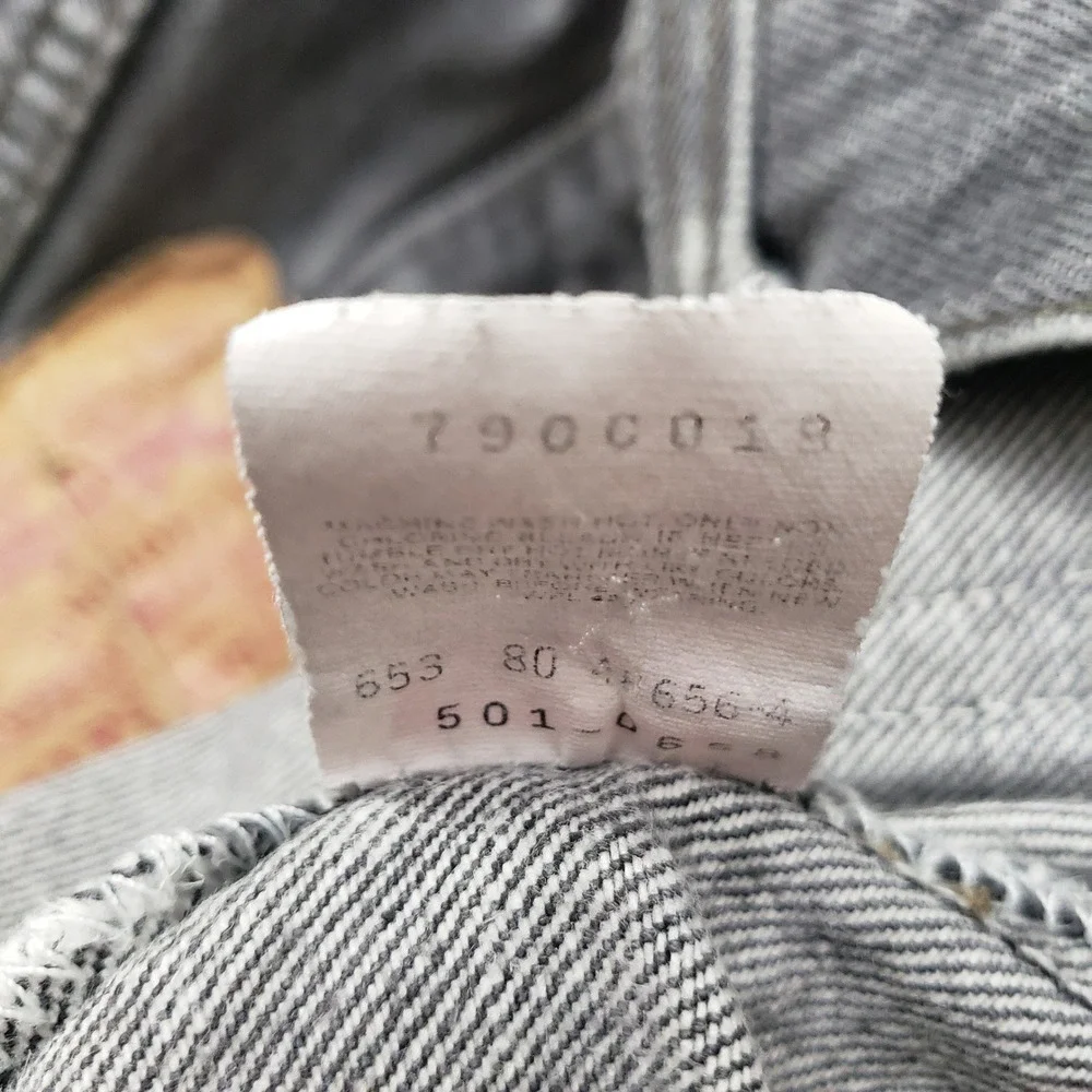 VTG Levi's 501 Jeans Mens 33x34 Gray Straight Leg Button Fly Made In USA